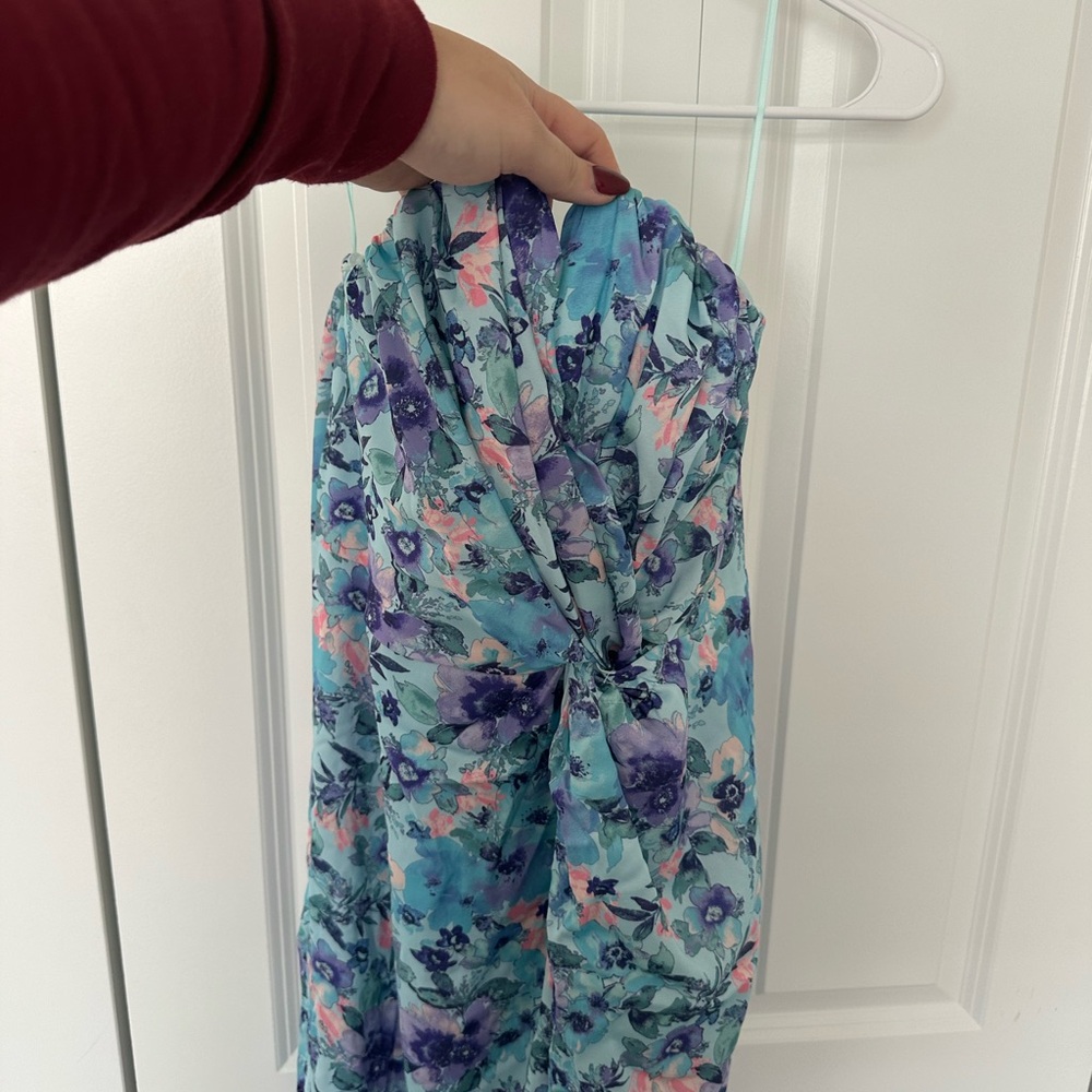 Floral Blue and Purple Women's Dress